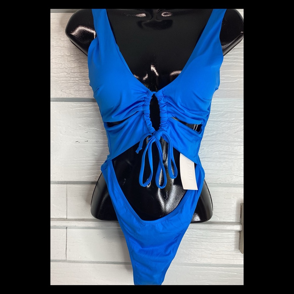 Blue Cutout Swimsuit